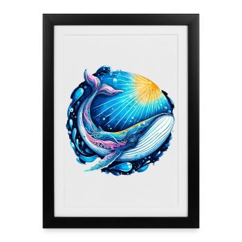Baleine - Affiche encadrée (27 × 37 cm) - noir - Devant