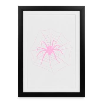 Spider in the web Halloween - Framed poster (27 × 37 cm) - black - Front
