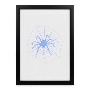 Spider in spider's web for Halloween - Framed poster (27 × 37 cm) - black - Front