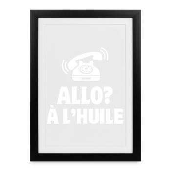 allo, téléphone humour, portable - Affiche encadrée (27 × 37 cm) - noir - Devant