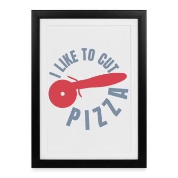 Drôle d’amateur de pizza - Affiche encadrée (27 × 37 cm) - noir - Devant