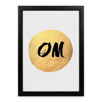 Cercle de Yoga Om Méditation Relaxation - Affiche encadrée (27 × 37 cm) - noir - Devant
