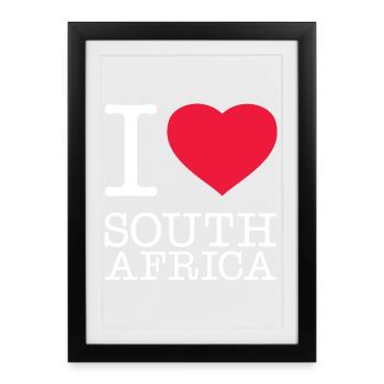 I LOVE SOUTH AFRICA Südafrika - Framed poster (27 × 37 cm) - black - Front