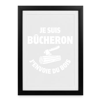 arbre, forêt, bois - Affiche encadrée (27 × 37 cm) - noir - Devant