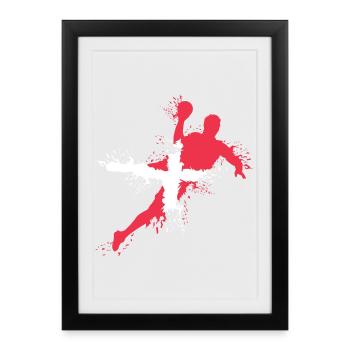 Handball Team Denmark Handball Player Symbol Throw icon - Framed poster (27 × 37 cm) - black - Front