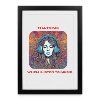 That's me when I listen to music - Framed poster (27 × 37 cm) - black - Front