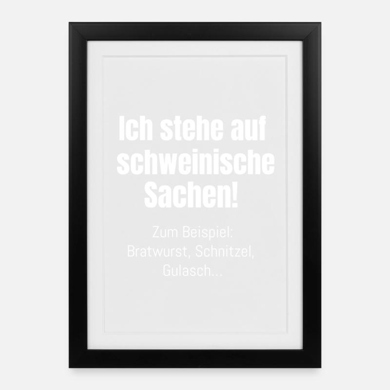 Piggy Stuff - Framed poster (27 × 37 cm) - black