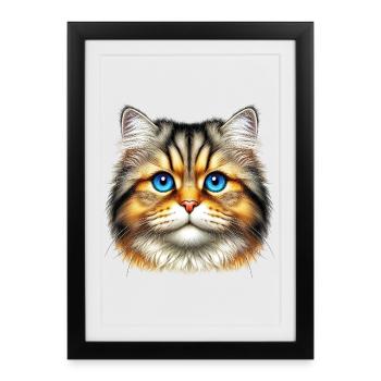 Chat - Affiche encadrée (27 × 37 cm) - noir - Devant