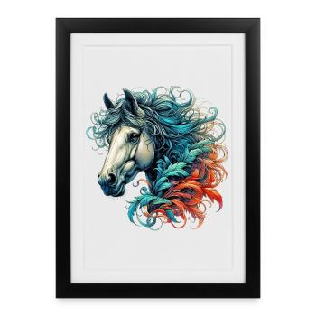 Cheval - Affiche encadrée (27 × 37 cm) - noir - Devant