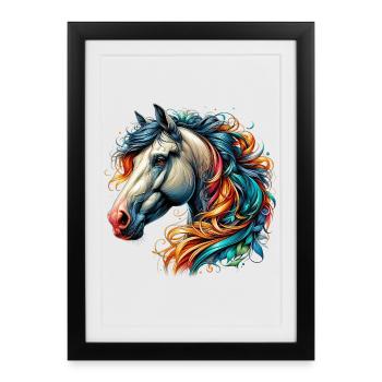 Cheval - Affiche encadrée (27 × 37 cm) - noir - Devant