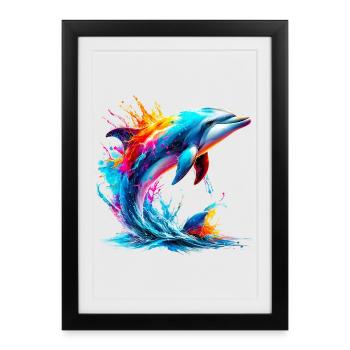 Dolphin - Framed poster (27 × 37 cm) - black - Front