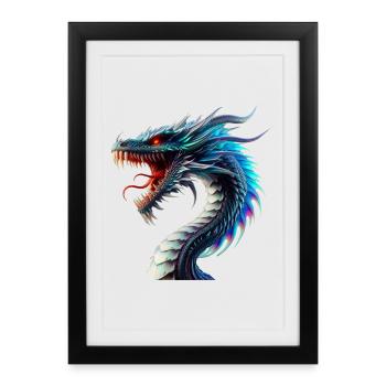 Dragon (02) - Framed poster (27 × 37 cm) - black - Front