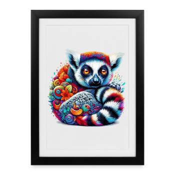 Lémurien - Affiche encadrée (27 × 37 cm) - noir - Devant
