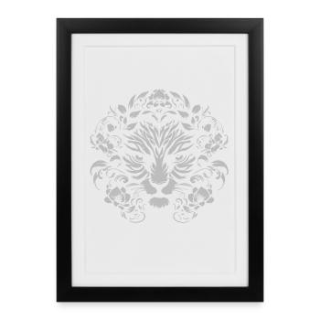 Ornement de visage d’arbre - Affiche encadrée (27 × 37 cm) - noir - Devant