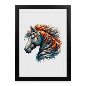 Horse - Framed poster (27 × 37 cm) - black - Front
