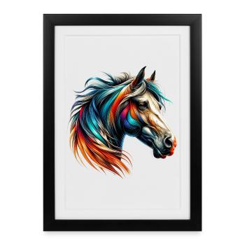 Horse - Framed poster (27 × 37 cm) - black - Front