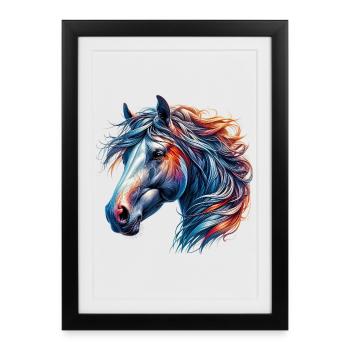 Horse - Framed poster (27 × 37 cm) - black - Front