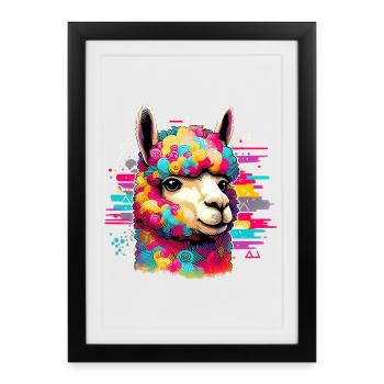 Alpaga - Affiche encadrée (27 × 37 cm) - noir - Devant