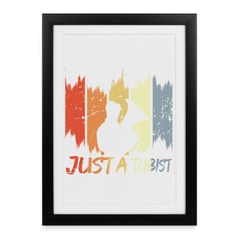 Drôle de joueur de tuba - Affiche encadrée (27 × 37 cm) - noir - Devant