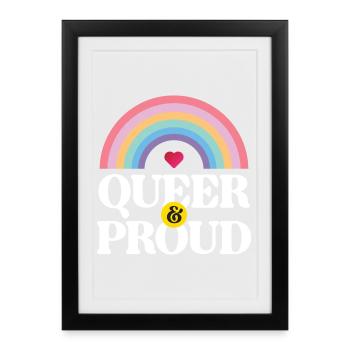 Mois de la fierté LGBT - Queer et fier - Affiche encadrée (27 × 37 cm) - noir - Devant
