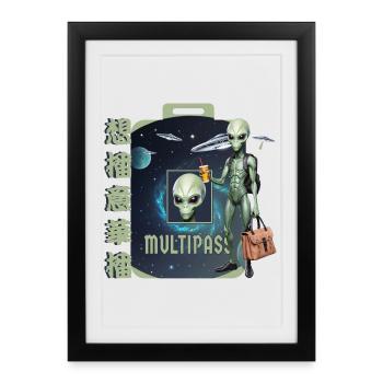 Alien Travel - Framed poster (27 × 37 cm) - black - Front