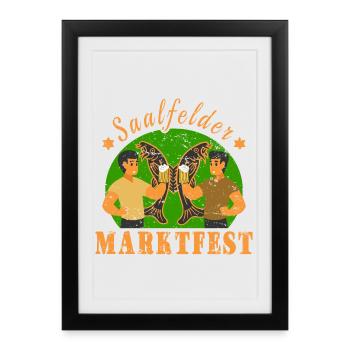 Festival du marché de Saalfeld - Affiche encadrée (27 × 37 cm) - noir - Devant