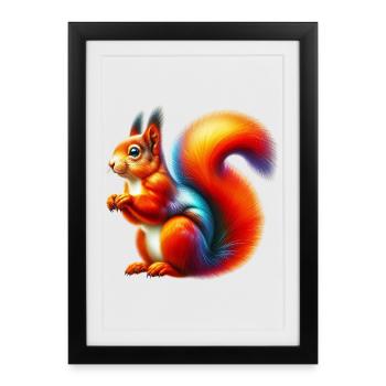 Squirrel - Framed poster (27 × 37 cm) - black - Front