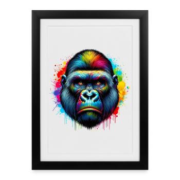 Gorille - Affiche encadrée (27 × 37 cm) - noir - Devant