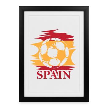 Logo de l’équipe d’Espagne de flag-football - Affiche encadrée (27 × 37 cm) - noir - Devant