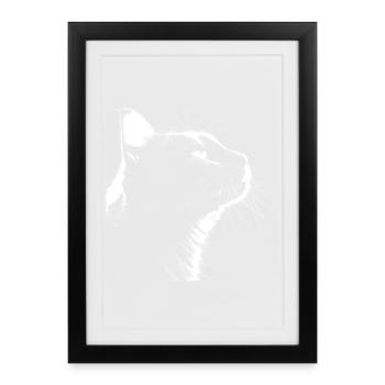 Silhouette Cat - Framed poster (27 × 37 cm) - black - Front