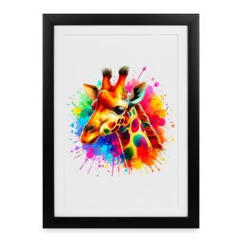 Giraffe - Framed poster (27 × 37 cm) - black - Front