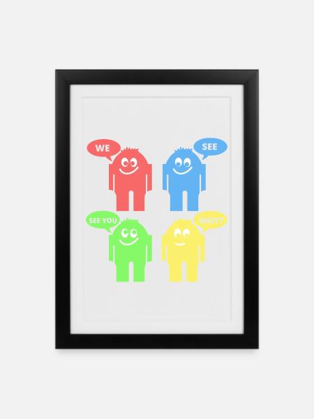 Funny Men - Framed poster (27 × 37 cm) - black