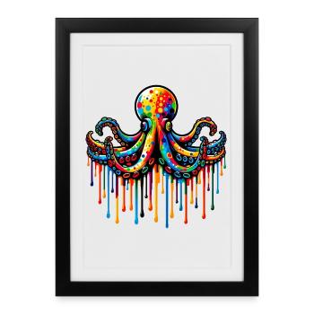 Octopus - Framed poster (27 × 37 cm) - black - Front
