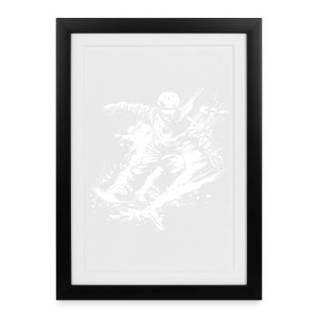 Snowboarders - Framed poster (27 × 37 cm) - black - Front
