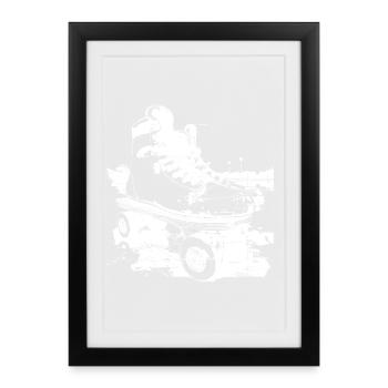 Roller Skates Graphic - Framed poster (27 × 37 cm) - black - Front