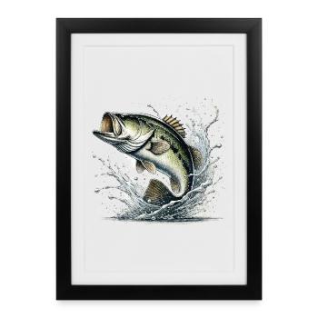 Sandre - Affiche encadrée (27 × 37 cm) - noir - Devant
