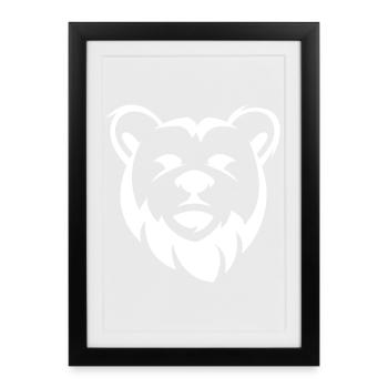 Bear Illustration Comic Cartoon Bears Logo Graphic - Framed poster (27 × 37 cm) - black - Front