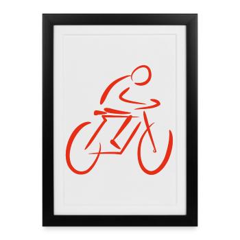 Vélo stylisé - Affiche encadrée (27 × 37 cm) - noir - Devant