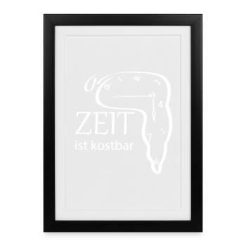 Design de montre créatif avec un dicton - Affiche encadrée (27 × 37 cm) - noir - Devant