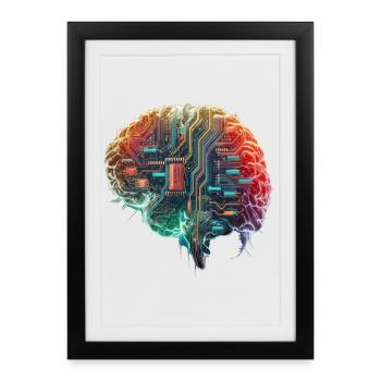 Cerveau électronique - Affiche encadrée (27 × 37 cm) - noir - Devant