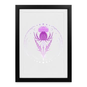 Distel mit Triquetra Guarded by Nature - Gerahmtes Poster (27 × 37 cm) - Schwarz - Vorne