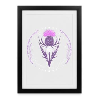 Thistle with Triquetra Guarded by Nature - Framed poster (27 × 37 cm) - black - Front