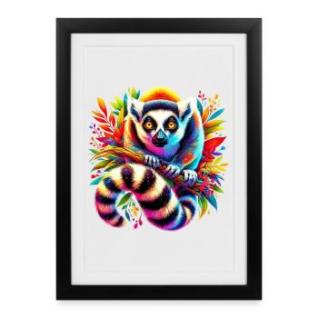 Lémurien - Affiche encadrée (27 × 37 cm) - noir - Devant
