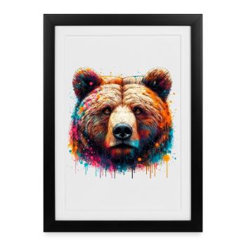 Bear - Framed poster (27 × 37 cm) - black - Front
