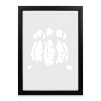 Graphismes du jeu de bowling - Affiche encadrée (27 × 37 cm) - noir - Devant