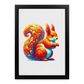 Squirrel - Framed poster (27 × 37 cm) - black - Front