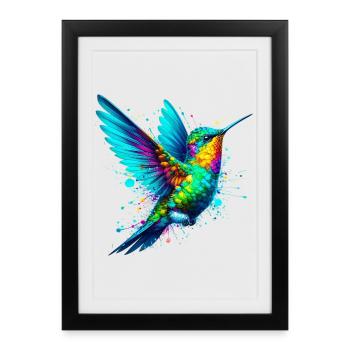 Colibri - Affiche encadrée (27 × 37 cm) - noir - Devant