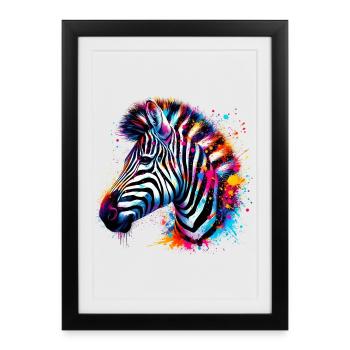Zèbre - Affiche encadrée (27 × 37 cm) - noir - Devant