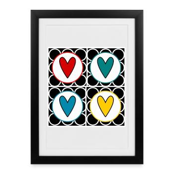 HEART. DAD. MOM. NOEL. CHRISTMAS. Bachelorette party. BEBE. CHILD. - Framed poster (27 × 37 cm) - black - Front