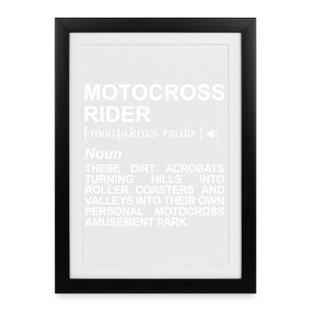 Motocrossfahrer Definition - Gerahmtes Poster (27 × 37 cm) - Schwarz - Vorne